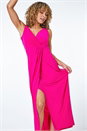 Pink Petite Twist Front Maxi Dress, Image 4 of 5
