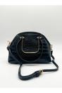  Dual Handle Croc Grab Bag in Black, Image 5 of 5