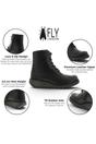 Black Womens Leather Ankle Boots-SARL069, Image 3 of 5