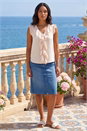 PINK V-Neck Ruffle Front Vest Top, Image 2 of 4