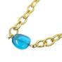 Gold Blue Topaz December Birthstone Statement Pendant Necklace, Image 1 of 1
