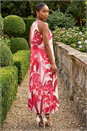 Red Petite Floral Halter Neck Shift Dress, Image 3 of 4
