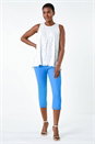 Ivory Sleeveless Textured Floral Print Top, Image 2 of 5