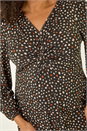 Black Curve Spot Twist Stretch Dress, Image 5 of 5