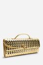Gold Petal Envelope Style Woven Clutch Bag, Image 2 of 4