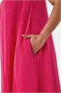 Pink Curve Strappy Cotton Pocket Dress, Image 5 of 5