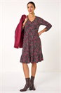 PINK Disty Floral Print V-Neck Stretch Dress, Image 3 of 5