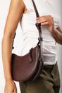 Dark Brown Envie Crescent Faux Leather Shoulder Bag, Image 2 of 6