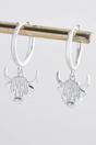 Silver Highland Cow Huggie Hoops, Image 3 of 3