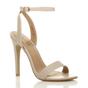 Natural AJVANI Natural High Heel Ankle Strap Barely There Sandals, Image 1 of 6