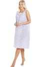 Blue Camille Lingerie Blue Floral Print Sleeveless Nightdress, Image 4 of 5