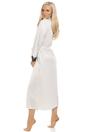 Cream Satin Long Wrap With Floral Lace Detailing, Image 3 of 4