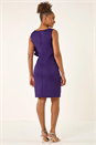 Purple Tie Waist Premium Stretch Dress, Image 3 of 5