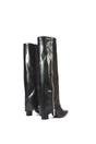 Black 'Allie' Knee High Boots Fold Over Point Toe Deco Zip, Image 6 of 6
