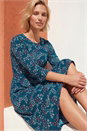 Teal Ditsy Print Pocket Midi Dress, Image 1 of 4