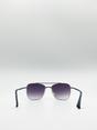 Silver Silver Aviator Sunglasses with Metal Frames, Image 4 of 4