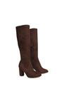 Brown XY LONDON Brown 'Clementine' High Block Heel Knee High Boots, Image 5 of 6