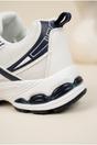 White iKrush White Constance Mixed Media Panelled Trainers, Image 3 of 5