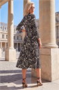 Black Petite Button Ruched Dress, Image 3 of 4