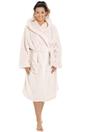 Light Pink Camille Lingerie Light Pink Supersoft Fleece Hooded Bathrobe, Image 1 of 4