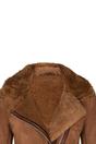Brown Womens Sheepskin Biker Jacket - Alamar, Image 4 of 4