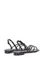 Black XY LONDON Black 'Mary' Square Toe Strappy Slingback Flat Sandals, Image 3 of 6