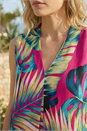 MAGENTA Leaf Print Stretch Vest Top, Image 4 of 4