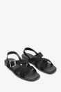 Black Capri Cross Over Open Toe Sandal, Image 4 of 6