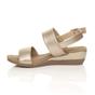 Gold AJVANI Gold Mid Wedge Heel Strappy Slingback Sandals, Image 3 of 6
