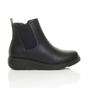 Black Low Wedge Comfort Ankle Chelsea Boots, Image 2 of 6