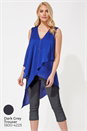 Royal Blue Sleeveless Asymmetric Necklace Top , Image 8 of 8