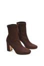 Brown XY LONDON Brown 'Alex' Stretch Zip Up Ankle Boots with Block Heel, Image 6 of 6