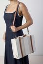 Ivory Margaret Canvas Stripe Tote Bag with Cross Body Strap, Image 1 of 2