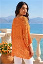 Orange Light Weight Open Knit Jumper, Image 2 of 4