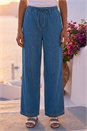 Denim Tie Waist Wide Leg Trouser, Image 3 of 4
