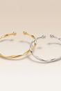 Gold Adjustable Slim Twist Wave Slim Elegant Open Cuff Geometric Bangle Bracelet, Image 1 of 1