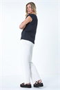 Black Dusk V-Neck Pleated Cotton Top, Image 3 of 5