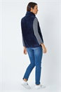 Midnight Blue Soft Sherpa Fleece Gilet, Image 3 of 5