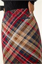 Red Check Print Stretch Pencil Skirt, Image 5 of 5
