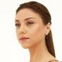 Gold Semi Hoop Knot Sterling Silver Earring, Image 3 of 4