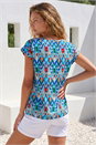 Blue Abstract Print Shell Top, Image 3 of 4
