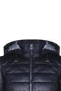 Black Womens Leather Puffer Parka Jacket-Andri, Image 4 of 4