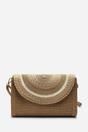 Brown Alto Raffia Fold Over Clutch Bag, Image 1 of 6