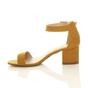 Yellow AJVANI Yellow Mid Block Heel Ankle Strap Sandals, Image 3 of 6