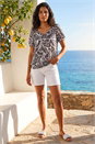 Black Floral Burnout Print Blouson Top, Image 2 of 4