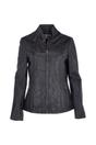 Navy Ashwood Leather Navy 'Isla' Real Leather Mandarin Collared Jacket, Image 1 of 4