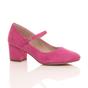 Fuchsia AJVANI Fuchsia Mid Block Heel Mary Jane Court Shoes, Image 1 of 6