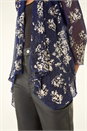 Gold Floral Plisse Jersey Cardigan, Image 5 of 5