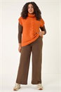 Rust Curve High Neck Tabard Knit Top, Image 2 of 5