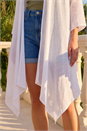 White Petite Longline Cover Up, Image 4 of 4